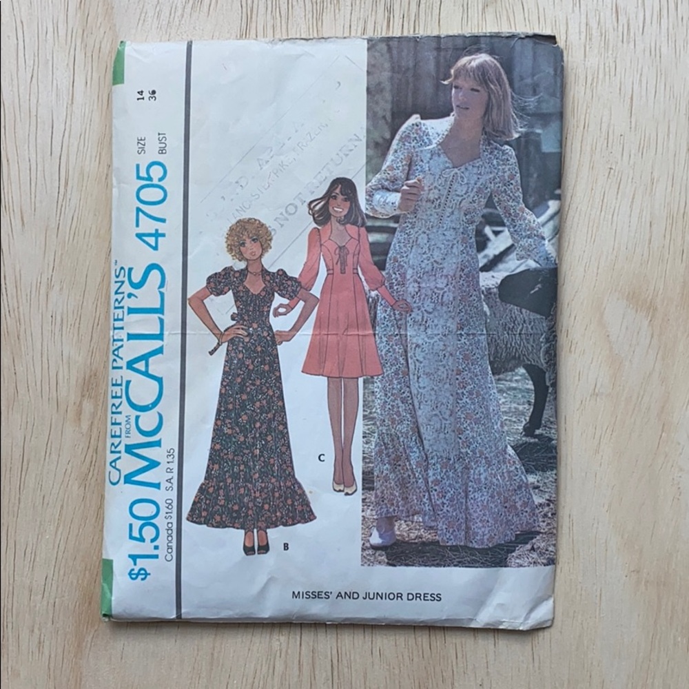 Vintage McCall’s 4705 Sewing Pattern